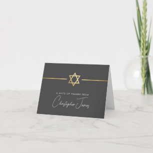 TACK pub mitzvah modern guld star grått grått Kort