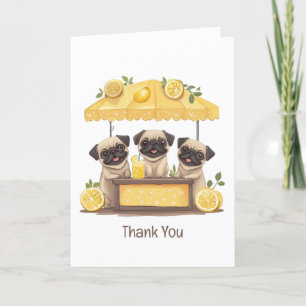 Tack Pug Hundar Lemonade stativ Kort