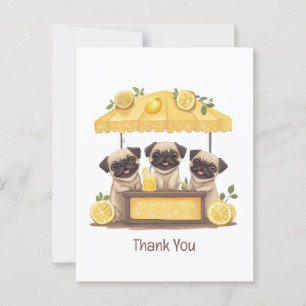 Tack Pug Hundar Lemonadstånd Vykort