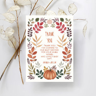 Tack Pumpkin Fall Baby Shower Kort