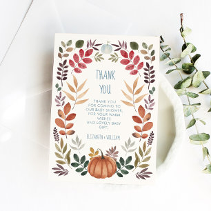 Tack Pumpkin Fall Baby Shower Kort