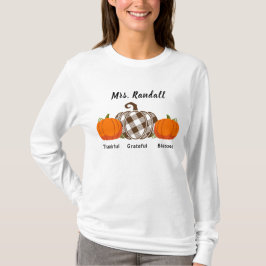 Tack, Pumpkin Thanksgiving Lärares T-shirt