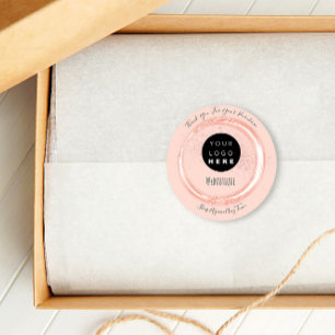 Tack Purchase Boutique Logotyp Handmade Powder Runt Klistermärke