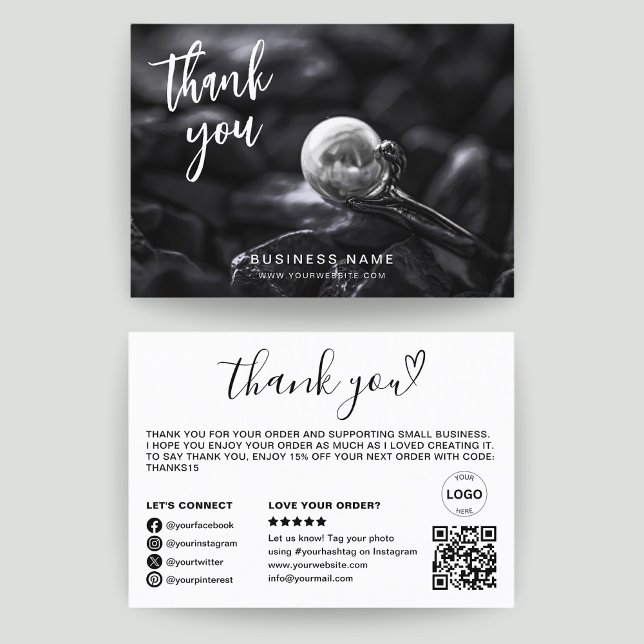 Tack QR-Logotyp Foto Modern Business Visitkort (Skapare uppladdad)