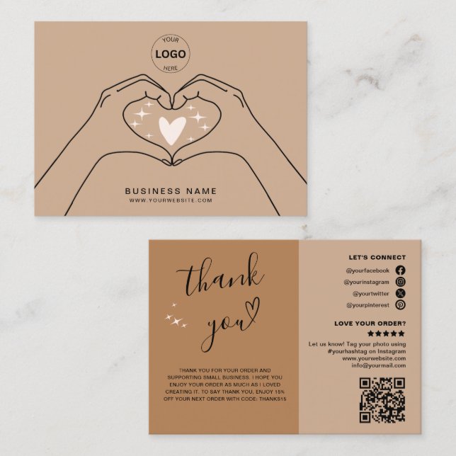 Tack QR-Logotyp Modern Social Media Visitkort (Fram/baksida)