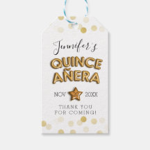Tack Quinceañera Guld Birthday Balloons