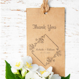 Tack Quote Diamond och Wildblommor Bröllop Stämpel