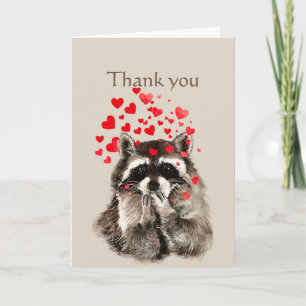 Tack Raccoon Blowing Kisses Animal & Scripture Kort