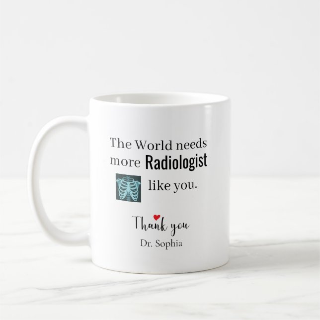 Tack Radiolog Anpassat Namn Kaffemugg (Vänster)
