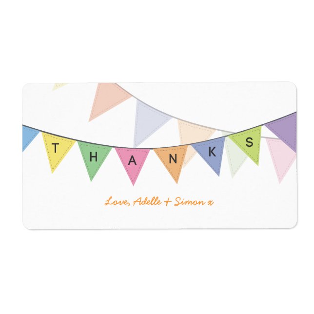 Tack Rainbow Banner Sticker-etikett Fraktsedel (Framsidan)