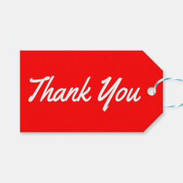 Tack Red and White Gift-Märkre Presentetikett