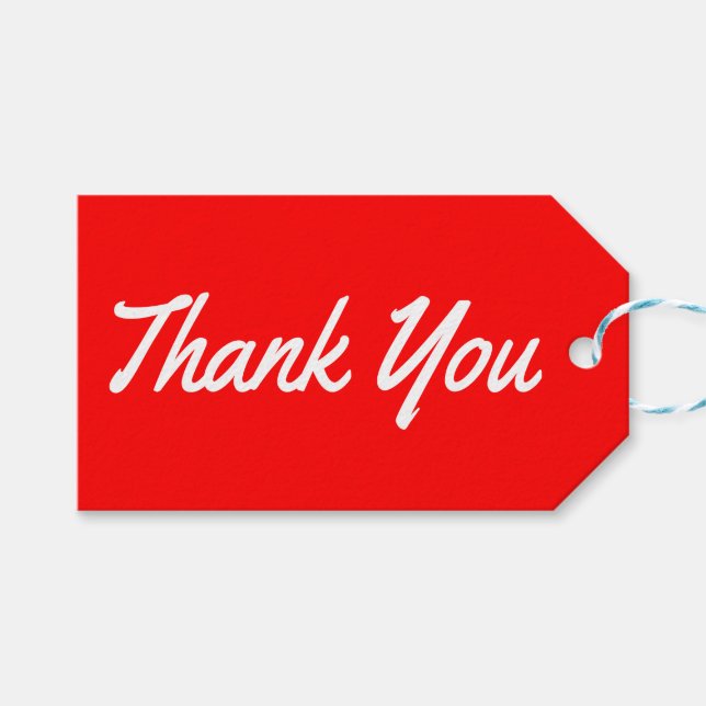 Tack Red and White Gift-Märkre Presentetikett (Framsidan (Horisontell))