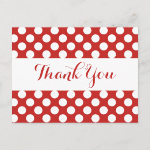 Tack Red Burgundy & White Polka dots Vykort