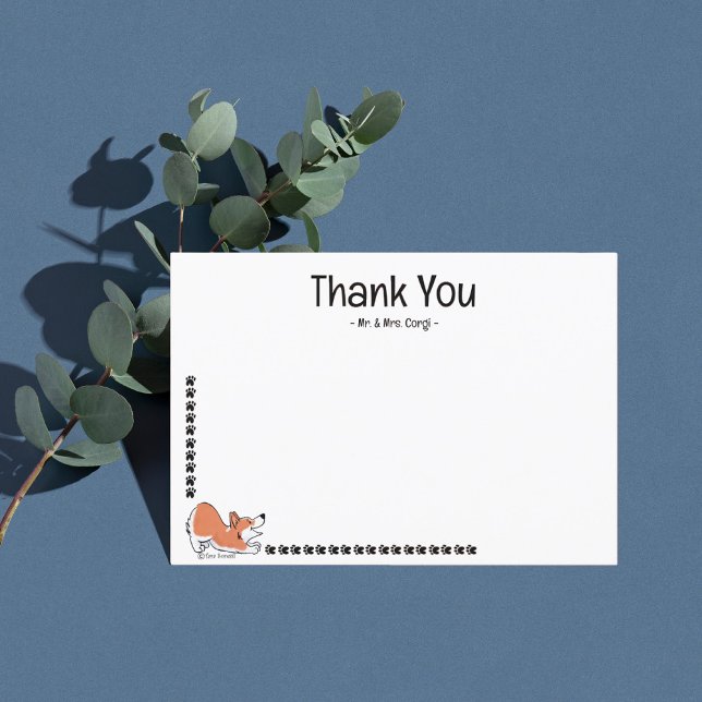 Tack Red Corgi Cute Hund Note Card (Skapare uppladdad)
