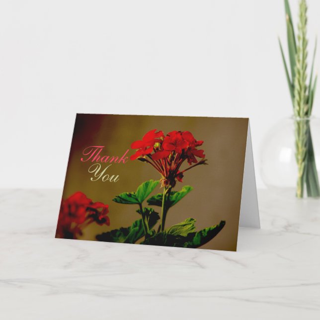 Tack Red Flowers Card (Framsida)