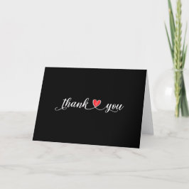 Tack Red Heart on Black Kort