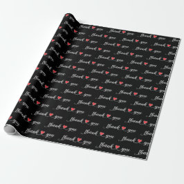 Tack Red Hearts on Black Presentpapper