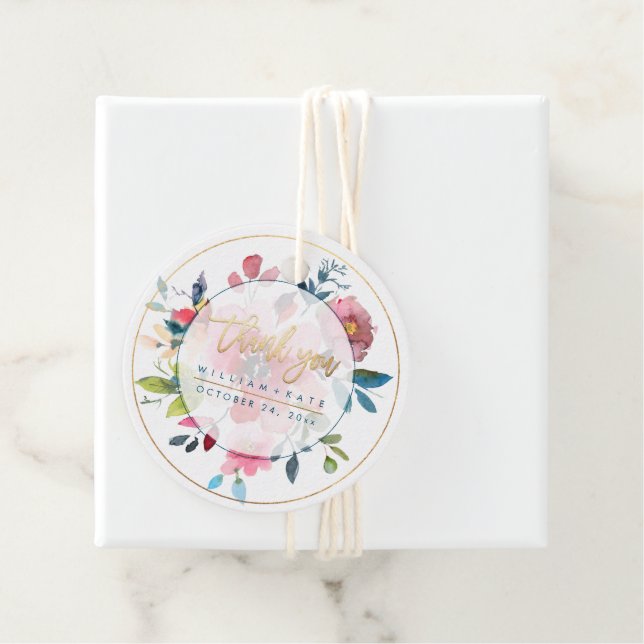 Tack, Red Ombre Ro Gåvor Etiketter (På plats)