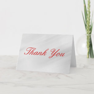Tack Red Script Grått Mönster Greeting Card Kort