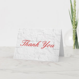 Tack Red Script Grått Wall Greeting Card Kort