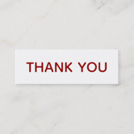 Tack Red White Typography Gratitude Mini Visitkort