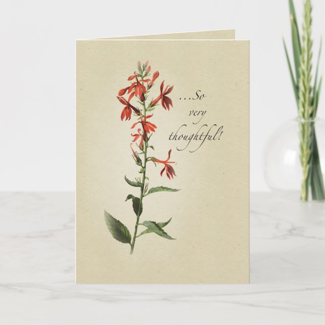 Tack Red Wildblomma, Religiösa Kort (Framsida)