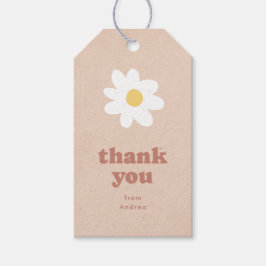 Tack Retro Daisies Baby Shower Presentetikett