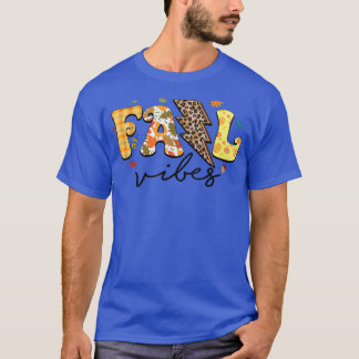 Tack, Retro Leopard Play Fall Vibes Höst löv T Shirt