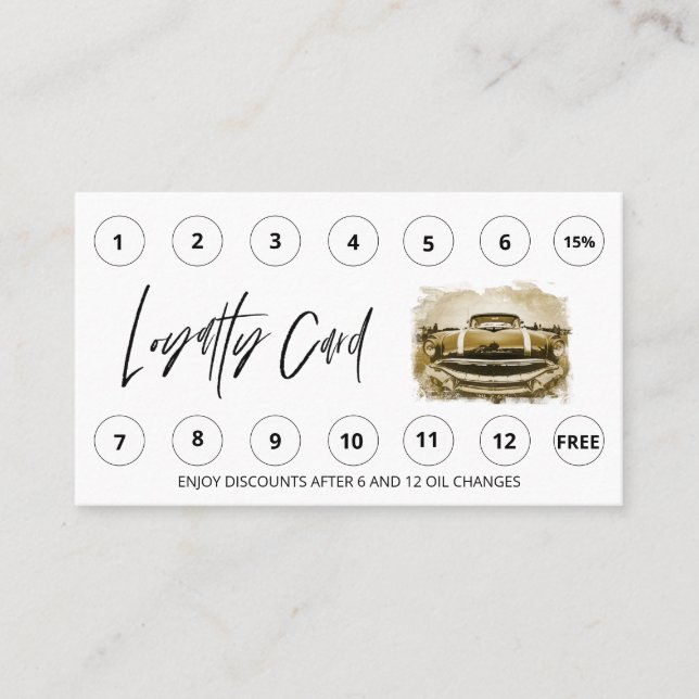 *~* Tack Rewards QR Lube Car Tvättar LOGOTYP autom Lojalitetskort (Framsida)