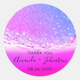 Tack Ro Namn Spark Ombre Vinkarare Fuchsia Runt Klistermärke