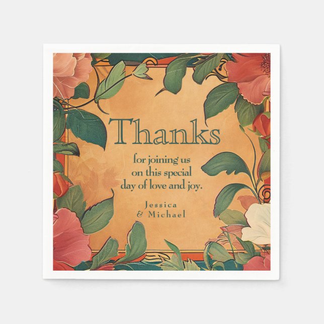 🌹 tack Ro Romantik: Art nouveau Splendor Pappersservett (Framsidan)