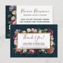 Tack Rococo Damask & Elegant Blommig Kort