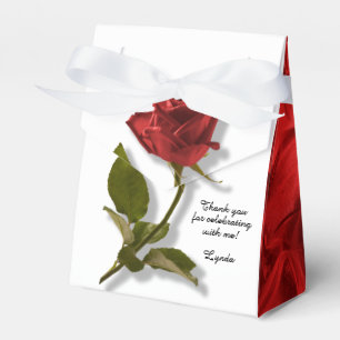 Tack - Röd ros och Stem - Floral Photography Presentaskar