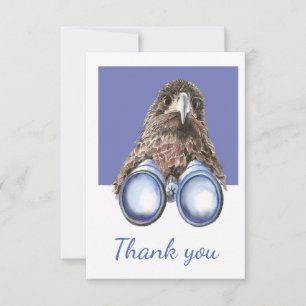 Tack Roligt Bird Watching Hawk Binoculars Humor Kort