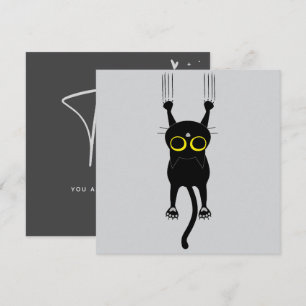 TACK! - Roligt födelsedags kort för katt