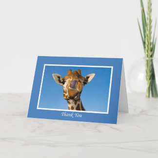 Tack, roligt Giraffe Card Tack Kort