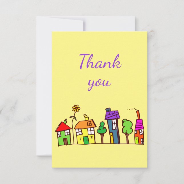 Tack Roligt Houses Homes Tecknad Town City (Framsida)