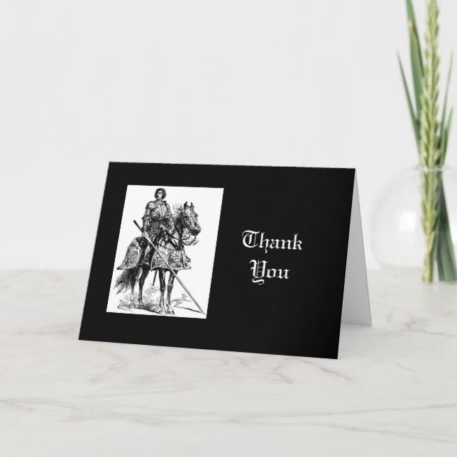 Tack, Roligt Knight i Shining Armor Tack Kort (Framsida)