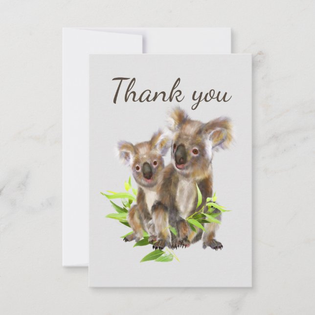 Tack Roligt Nyfiken Koala Bear Glasses Animal Kort (Framsida)
