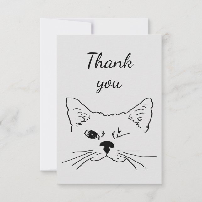 Tack Roligt Winking Cat Kitten Animal Humor Kort (Framsida)