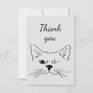 Tack Roligt Winking Cat Kitten Animal Humor Kort