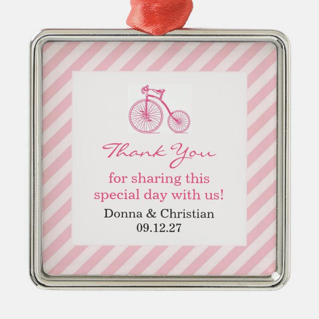 Tack Rosa Baby Shower Favor Ornament (Framsidan)