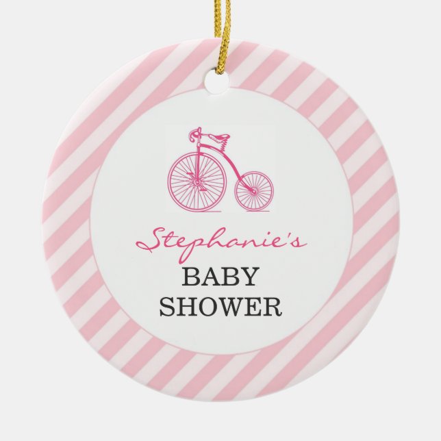Tack Rosa Baby Shower Favor Ornament (Framsidan)