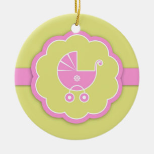 Tack Rosa Baby Shower Favor Ornament