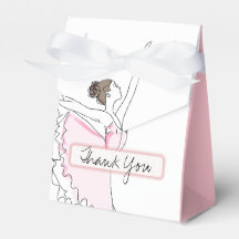 Tack Rosa Ballerina Birthday Baby Favor Boxes