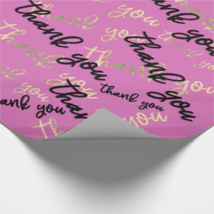 tack Rosa Black Guld Caligraphy-skript Presentpapper