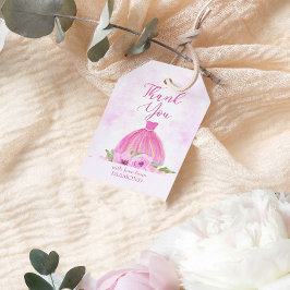 Tack Rosa Blommigt Princess Dress Presentetikett