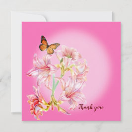 Tack rosa blommor kort