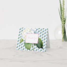 Tack Rosa Blue Hydrangea Folate Card Kort