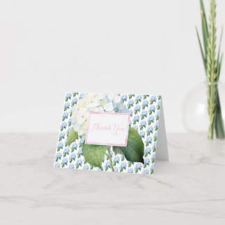 Tack Rosa Blue Hydrangea Folate Card Kort